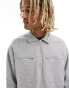 Фото #2 товара ASOS DESIGN oversized half zip sweatshirt with pockets in grey marl