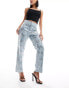 Amy Lynn Lupe trouser in sequin embellished denim effect