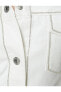 Фото #45 товара Taşlı Kot Ceket Kapaklı Cepli Gömlek Yaka Pamuklu