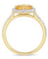 Citrine (3/4 ct.t.w.) and Diamond (1/4 ct.t.w.) Halo Ring in 10k Yellow Gold