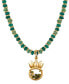 ფოტო #1 პროდუქტის Kid's Princess Tiana Gold-Tone and Green Bead Tiara Pendant Necklace