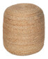 18" Braided Jute Lillian Boho Chic Ottoman