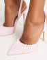 Glamorous Wide Fit patent heel court shoes in pale blush patent exclusive to ASOS