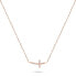 Bronze necklace Cross with zircons NCL57R