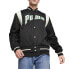 Фото #1 товара Puma For The Fanbase Team Button Down Varsity Jacket Mens Black Casual Athletic