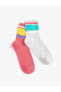 2'li Soket Çorap Seti Renk Bloklu