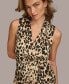 Фото #6 товара Donna Karan Women's Animal-Print Side-Ruched Dress