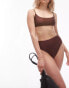 Topshop mix and match scoop bikini top in chocolate