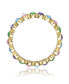 ფოტო #2 პროდუქტის RA Young Adults/Teens 14k Yellow Gold Plated Colorful Enamel Evil Eye Stacking Ring