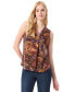 Women's Paisley-Print Pleat-Front V-Neck Top