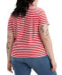 ფოტო #3 პროდუქტის Trendy Plus Size Perfect Sandy Striped T-Shirt