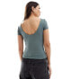 Фото #1 товара ONLY scoop back top in teal