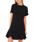 Women's Ruffle Trim Short Sleeve Godet A-Line Dress