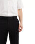 River Island slim fit smart linen trousers in black