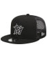 Men's Black Miami Marlins Trucker 9FIFTY Snapback Hat