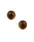 ფოტო #2 პროდუქტის Gemstone Brown Tigers Eye Round Ball Stud Earrings For Women 14K Real Yellow Gold 6MM November Birthstone