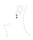 ფოტო #2 პროდუქტის Art Deco Style Crown Halo Oval Cubic Zirconia Black AAA CZ Fashion Formal Dangle Drop Earrings For Women For Prom Bridesmaid Wedding Rhodium Plated