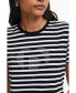 ფოტო #2 პროდუქტის Women's Striped heart T-shirt