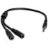StarTech.com Headset adapter for headsets with separate headphone / microphone plugs - 3.5mm 4 position to 2x 3 position 3.5mm M/F - Black - 3.5 mm - 2 x 3.5 mm - Male - Female - Polyvinyl chloride (PVC)