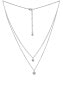 Double Silver Heart Pendant Necklace with Brilliance Zirconia MSS165N