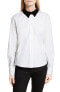 Theory 161146 Women's Long Sleeves Cotton Fancy Shirt Black/White Sz. Medium