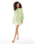 Фото #1 товара ASOS DESIGN double cloth trapeze mini dress in sage green