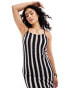 New Look strappy midi dress in black stripe