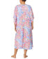 ფოტო #2 პროდუქტის Plus Size Paisley V-Neck Caftan Nightgown