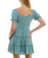 ფოტო #2 პროდუქტის Juniors' Emma Puff-Sleeve Fit & Flare Dress