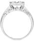 ფოტო #4 პროდუქტის Diamond Round & Baguette Cluster Ring (1/2 ct. t.w.) in 10k White Gold