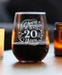 Cheers to 20 Years 20th Anniversary Gifts Stem Less Wine Glass, 17 oz