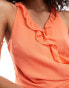 Forever New tie waist ruffle detail mini dress in orange