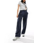 Weekday Zia tailored slouchy trousers in dark blue