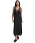 Women's Linen Studded V-Neck Sleeveless Maxi Dress