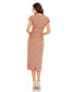 ფოტო #3 პროდუქტის Women's Sequined Short Sleeve Wrap Over Cocktail Dress