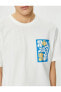 4sam10057hk 000 Beyaz Erkek Pamuk T-shirt