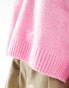 Фото #2 товара Monki long sleeve collar polo knitted sweater in pink