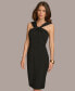 Фото #6 товара Donna Karan Women's Draped Twist-Neck Sleeveless Sheath Dress