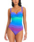 ფოტო #1 პროდუქტის Women's Heat Of The Moment Shirred Bandeau One-Piece Swimsuit