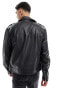 Фото #3 товара ASOS DESIGN faux leather biker jacket in black