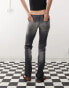 Фото #2 товара Cheap Monday Sleezie Straight leg low rise super stretch jeans in swab black wash