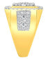 ფოტო #3 პროდუქტის Men's Diamond Cluster Ring (3 ct. t.w.) in 10k Gold and White Gold