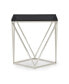 Фото #2 товара Aria 22" Smoked Glass and Polished Stainless Steel End Table