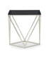 Aria 22" Smoked Glass and Polished Stainless Steel End Table