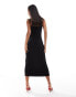 Фото #4 товара ASOS DESIGN premium asymmetric hem racer midi dress in black