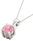 ფოტო #3 პროდუქტის Lab-Created Pink Diamond Solitaire 18" Pendant Necklace (1/3 ct. t.w.) in Sterling Silver