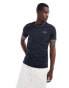 Barbour International tipped logo t-shirt in dark navy