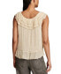 Women's Dotted Ruffled Sleeveless Top Cream Black Dot, S - фото #2