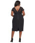 Plus Size Illusion-Trim Sheath Dress