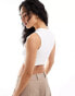 ellesse Fawn cropped vest in white